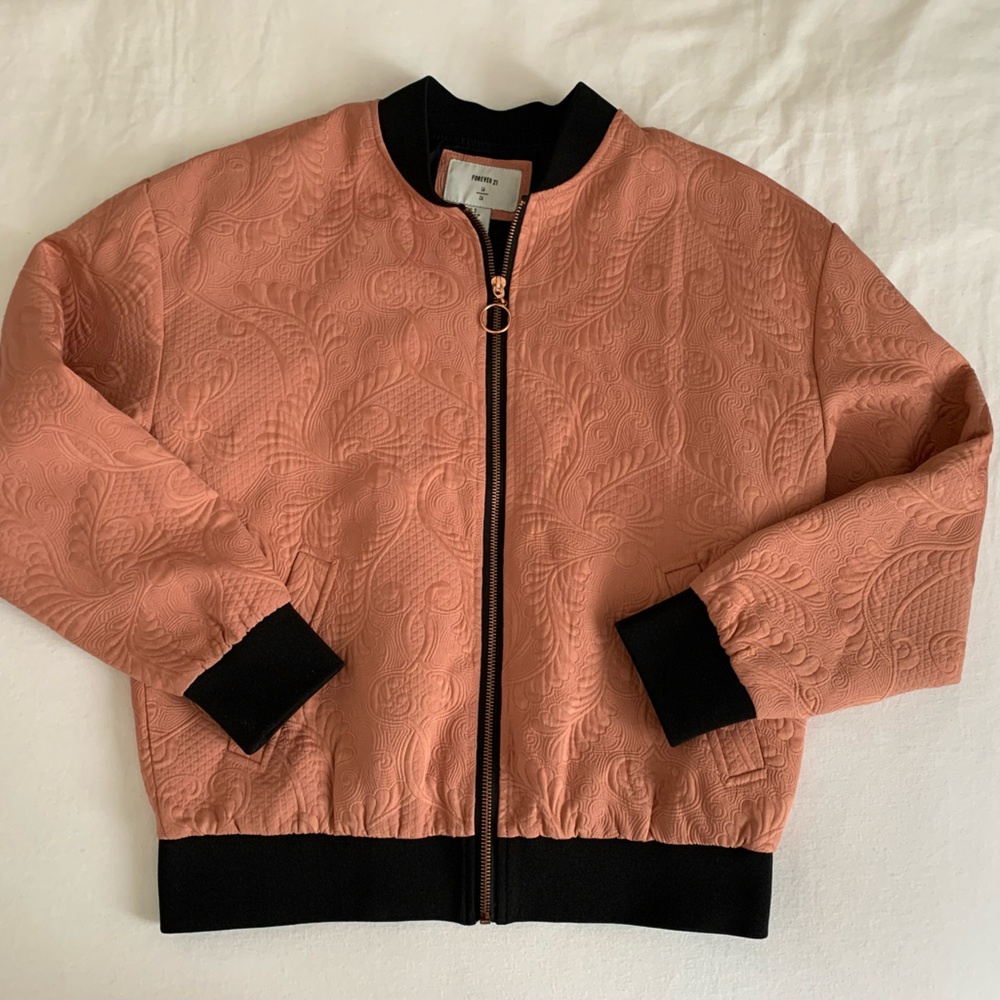 FOREVER 21 Brocade-look Bomber Jacket
